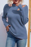 HOLLOW KNIT LOOSE FIT CASUAL SWEATER TOP - Doublju
