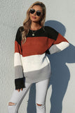 LOOSE FIT COLOR BLOCK DAILY SWEATER - Doublju