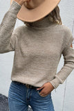 CUT OFF DETAILED TURTLE NECK SWATER - Doublju