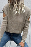 CUT OFF DETAILED TURTLE NECK SWATER - Doublju