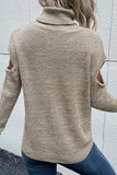 CUT OFF DETAILED TURTLE NECK SWATER - Doublju