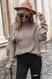 PATTERN KNITTED HIGH NECK CASUAL SWEATER - Doublju