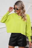WOMEN RIBBED HEM FITTED SLEEVE KNIT JUMPER TOP - Doublju