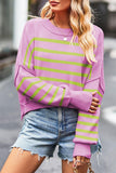 WOMEN OVERSIZED SHORT HEM CREW NECK JUMPER TOP - Doublju