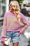 WOMEN OVERSIZED SHORT HEM CREW NECK JUMPER TOP - Doublju