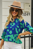 LEOPARD PRINTING LONG SLEEVE CASUAL SWEATER - Doublju