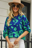 LEOPARD PRINTING LONG SLEEVE CASUAL SWEATER - Doublju