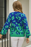 LEOPARD PRINTING LONG SLEEVE CASUAL SWEATER - Doublju