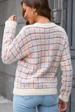 ROUND NECK PLUSH KNIT SWEATER TOP - Doublju
