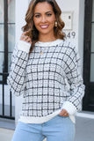 ROUND NECK PLUSH KNIT SWEATER TOP - Doublju