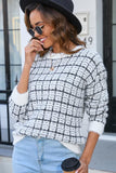 ROUND NECK PLUSH KNIT SWEATER TOP - Doublju