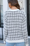 ROUND NECK PLUSH KNIT SWEATER TOP - Doublju
