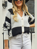 WOMEN PLAID COLOR BLOCK BUTTON UP CARDIGAN