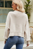WOMEN RIBBED OVERSIZED JUMPER TOP SWEATER