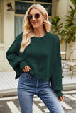 WOMEN RIBBED OVERSIZED JUMPER TOP SWEATER