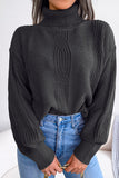WOMEN HIGH NECK SOLID FALL WINTER CASUAL SWEATER
