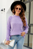 WOMEN WAFFLE KNIT LONG SLEEVE FALL WINTER SWEATER