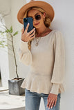 WOMEN CREW NECK LONG SLEEVE KNITTED SWEAT TUNIC