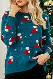 WOMEN LONG SLEEVE CHRISTMAS X MAS PRINT SWEATER