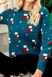WOMEN LONG SLEEVE CHRISTMAS X MAS PRINT SWEATER