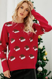 WOMEN LONG SLEEVE CHRISTMAS X MAS PRINT SWEATER