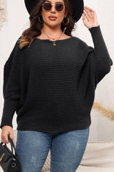 WOMEN PLUS SIZE LOOSE FIT OVERSIZED KNIT SWEATER