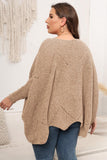 WOMEN PLUS SIZE BAT WING SLEEVE LOOSE FIT SWEATER