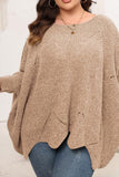 WOMEN PLUS SIZE BAT WING SLEEVE LOOSE FIT SWEATER