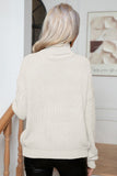 WOMEN TWIST HIGH NECK LOOSE KNIT SWEATER