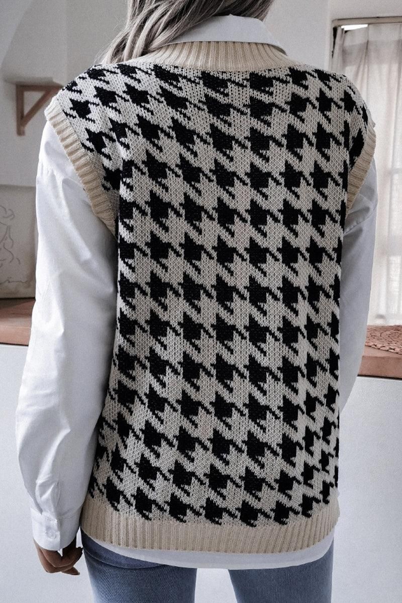 WOMEN RIBBED PATTERN SWEAT VEST - Doublju