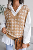 WOMEN RIBBED PATTERN SWEAT VEST - Doublju
