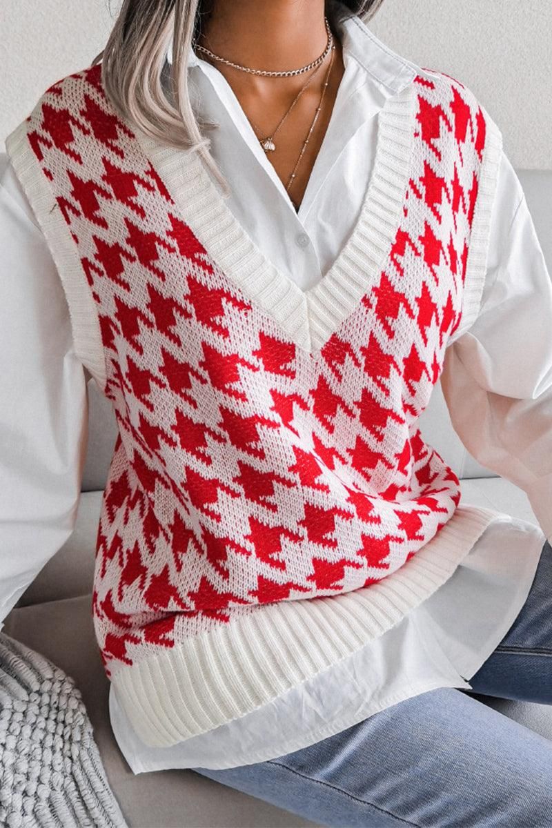 WOMEN RIBBED PATTERN SWEAT VEST - Doublju