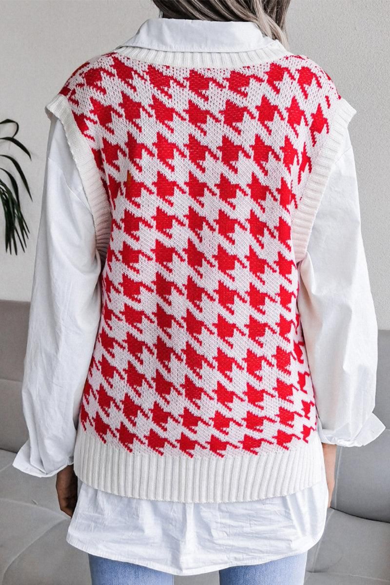 WOMEN RIBBED PATTERN SWEAT VEST - Doublju