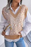 WOMEN X MAS PATTERN LOOSE FIT RIBBED SWEAT VEST