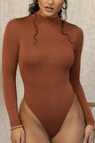 WOMEN ZIP UP HIGH NECK LONG SLEEVE BODYSUIT