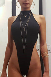WOMEN HIGH HALTER NECK BODYSUIT