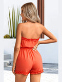 RUFFLED TANK TOP SHORT ROMPER JUMPSUIT - Doublju