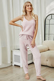 WOMEN COZY DRAWSTRING PANTS AND TANK HOMEWEAR SET