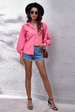 Solid Color Big Lantern Sleeve Shirt - Doublju
