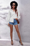 Solid Color Big Lantern Sleeve Shirt - Doublju