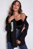 STITCHING POCKETS LOOSE CORDUROY SHIRT - Doublju