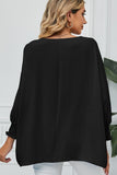 SEVEN QUARTER SLEEVE LOOSE SHIFFON BLOUSE - Doublju