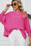 SEVEN QUARTER SLEEVE LOOSE SHIFFON BLOUSE - Doublju