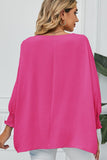 SEVEN QUARTER SLEEVE LOOSE SHIFFON BLOUSE - Doublju