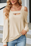 WOMEN SHOULDER STRAP CUT OUT DETAILED BLOUSE TOP