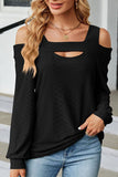 WOMEN SHOULDER STRAP CUT OUT DETAILED BLOUSE TOP