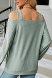 WOMEN SHOULDER STRAP CUT OUT DETAILED BLOUSE TOP