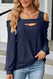 WOMEN SHOULDER STRAP CUT OUT DETAILED BLOUSE TOP
