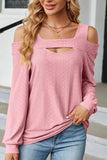 WOMEN SHOULDER STRAP CUT OUT DETAILED BLOUSE TOP