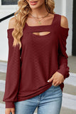 WOMEN SHOULDER STRAP CUT OUT DETAILED BLOUSE TOP